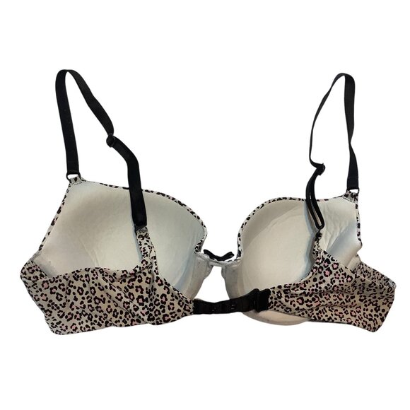 Victoria's Secret Leopard Print Push-Up Bra Size 34B Adjustable Straps Underwire - Picture 2 of 6